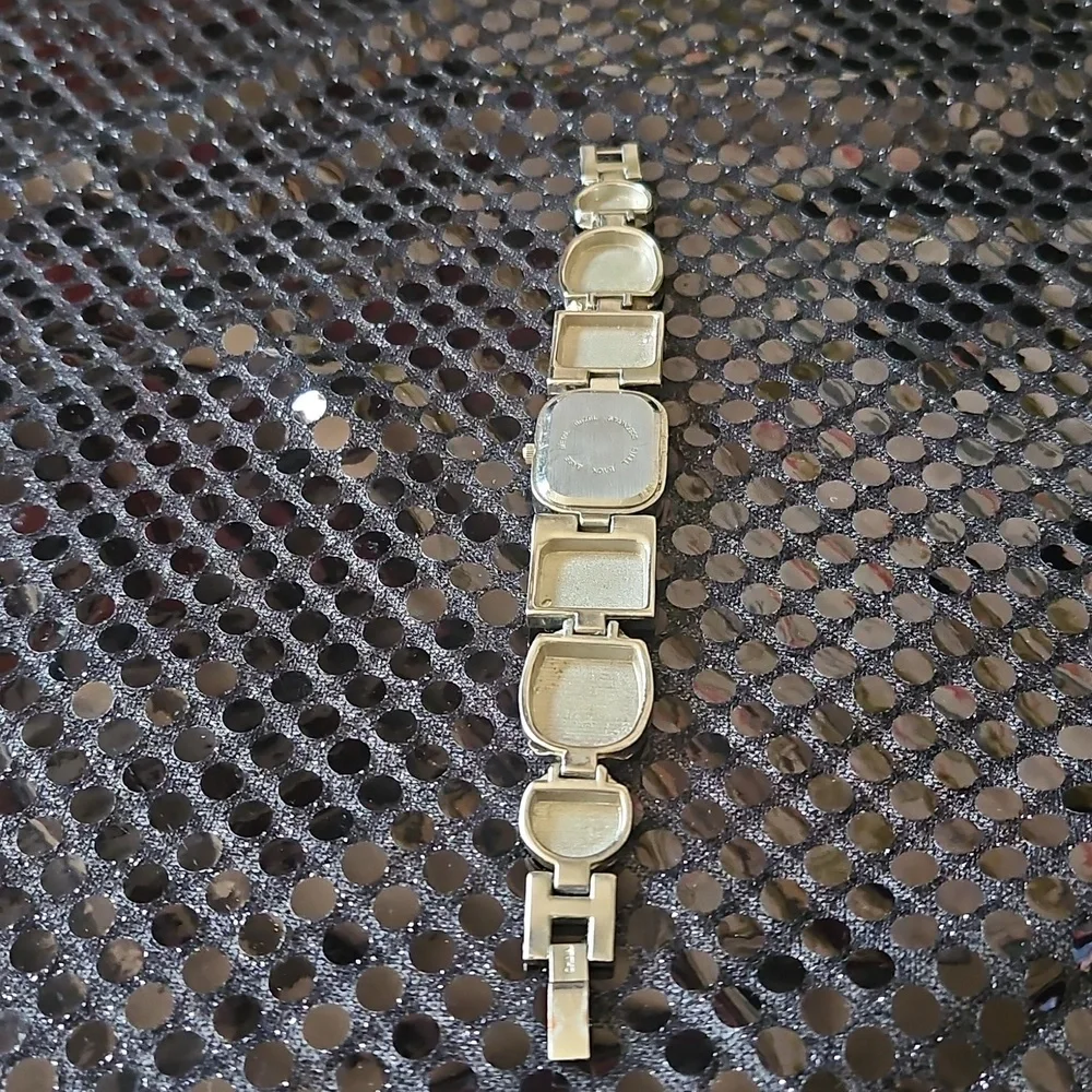 Sophie Geometric Enamaled Watch With Mother Of Pearl Face 7 1/2